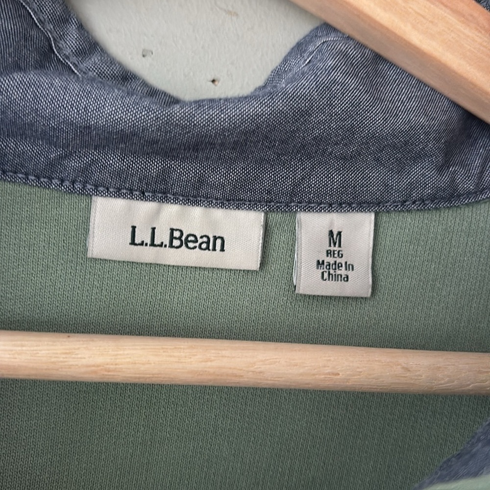L.L. Bean Button Mock-Neck Pullover | Sage Green | Size M - Picture 3 of 5